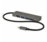StarTech.com USB C Multiport Adapter - USB-C to HDMI 2.0b 4K 60Hz (HDR10), 100W Power Delivery Pass-Through, 4-Port USB 3.0 Hub - USB Type-C Mini Dock - 12" (30cm) Long Attached Cable