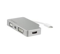 StarTech.com USB C Multiport Video Adapter with HDMI, VGA, Mini DisplayPort or DVI - USB Type C Monitor Adapter to HDMI 1.4 or mDP 1.2 (4K) - VGA or DVI (1080p) - Silver Aluminum