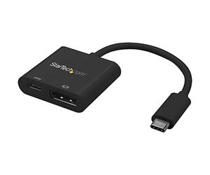 StarTech USB-C to DisplayPort 1.2 Adapter, 4K 60Hz, 60W PD Pass-Through | Power Delivery pass-through charging, Single DP display, Thunderbolt 3 compatible, Signal booster, 4096x2160, HDCP 2.2/1.4