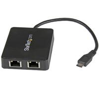 STARTECH - USB-C to Dual Gigabit Ethernet Network Adaptor with USB A Port