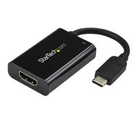 StarTech USB-C to HDMI 2.0 Active Adapter, 4K 60Hz, 60W PD, Black, 1080p | Display Video Converter, Power Delivery, HDCP 2.2/1.4, Thunderbolt 3 Compatible, 4096x2160