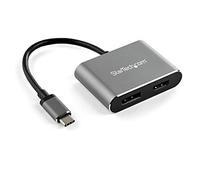 StarTech.com USB C Multiport Video Adapter - 4K 60Hz USB-C to HDMI 2.0 or DisplayPort 1.2 Monitor Adapter - USB Type-C 2-in-1 Display Converter HDMI/DP HBR2 HDR - Thunderbolt 3 Compatible