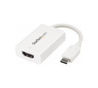 StarTech.com USB C to HDMI 2.0 Adapter with Power Delivery - 4K 60Hz USB Type-C to HDMI Display Video Converter - 60W PD Pass-Through Charging Port - Thunderbolt 3 Compatible - White
