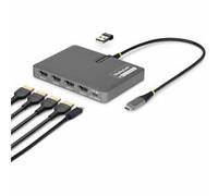StarTech.com USB-C to Quad HDMI 4K60 Workstation Dock, 140W PD Passthrough, USB for Keyboard and Mouse, Windows, Mac M1-M5, USB4, Thunderbolt Laptops, DisplayLink DL7400, TAA (QUAD-USB-HDMI-ADAPT)
