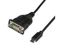StarTech.com USB C to Serial Adapter Cable with COM Port Retention - 16" (40cm) USB Type C to RS232 (DB9) Serial Converter Cable - For PLCs, Scanners, Printers - Windows/Mac/Linux