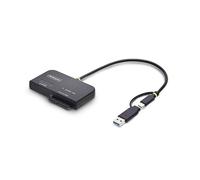 StarTech USB-C/USB-A to M.2 NVMe and 2.5in/3.5in SATA Adapter, 10Gbps, Tool-Free External SSD Hard Drive Reader, B+M/M-Key