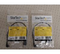 StarTech USB cable 1ft 30cm USB Micro A to left-angled Micro BBrand New x2. (D3)