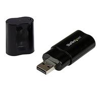 StarTech USB Sound Card, 3.5mm Audio Adapter, Black (ICUSBAUDIOB) | External Sound Card