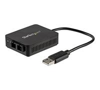 StarTech.com USB to Fiber Optic Converter - 100Mbps - USB 2.0 to Fiber Network Adapter - 100Base-FX SC Female Duplex Multimode Fiber/MMF Compatible - 2Km - Compact USB to Fiber LAN