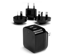 StarTech USB2PACBK 5V 3.4A Dual USB USA/UK/EU/AU Wall Charger Black