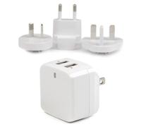 StarTech.com Dual-port USB wall charger - international travel - 17W/3.4A - white