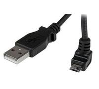 STARTECH USBAUB1MU LEAD, USB A TO UP ANGLE MICRO B, 1M BLK