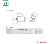 Starter motor Anticlockwise rotation Non self-supporting 0 986 010 530 BOSCH