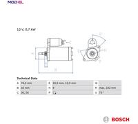 Starter motor Anticlockwise rotation Non self-supporting 0 986 010 530 BOSCH