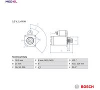 STARTER 0 986 017 110 FOR BMW M54 B25 2.5L 6cyl 5 SERIES M42B18 1.8L M44B19 1.9L
