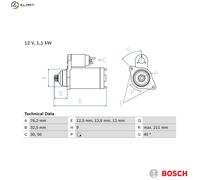 STARTER 0 986 017 830 FOR SKODA OCTAVIA/Combi VW NEW/BEETLE/Convertible PANEL