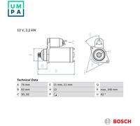 STARTER 0 986 024 520 FOR MERCEDES-BENZ GLA-CLASS/SUV B-CLASS 1.8L 4cyl A-CLASS