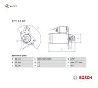 BOSCH Starter 173mm Length 12V Voltage Clockwise Rotation Fits Mazda 2 3