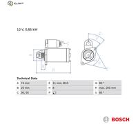 BOSCH 0 986 025 640 Starter motor