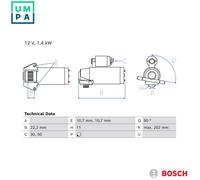 BOSCH 0 986 029 250 Starter motor