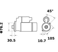Starter 10.7mm Bore Diameter 76.2mm Flange Diameter 9 Teeth MAHLE MS252