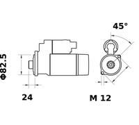Starter 12mm Bore Diameter 82.5mm Flange Diameter 9 Teeth Replacement MAHLE