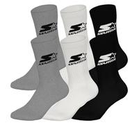 STARTER 6-Pack Crew Socks, Grey-White-Black, 43-46