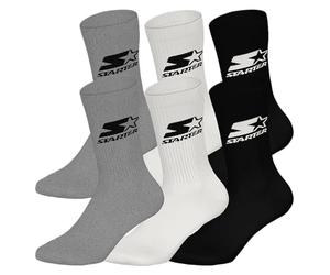 STARTER 6-Pack Crew Socks, Grey-White-Black, 43-46