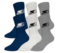 STARTER 6pk Crew Socks - NNY/WHT/MGR - 43/46, Navy-White-Grey, 43-46