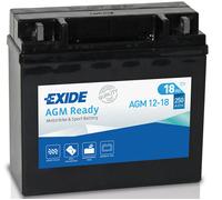 AGM12-18 EXIDE MOTORCYCLE BATTERY 12V 18AH 250A 4584