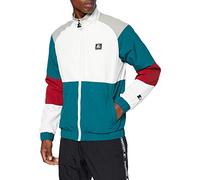 Starter Black Label Men's Colour Block Retro Jacket, Men's Retro Sports Jacket in Green/White/Red/Grey, Sizes S to XXL, Retro Grn/Wht/Brick Rd/Gry., XXL