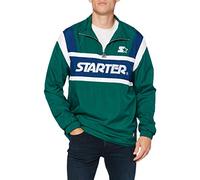 Starter Black Label Men's Half Zip Jacket Warm, Retro Green/Blue Night/White, S