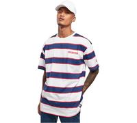 Starter Black Label Men's Starter Logo Striped Tee T-Shirt, White/Blue, L