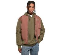 Starter Black Label Men's Starter Quilted Bomber Jacket, bark/Dark Olive, M