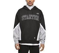 Starter Black Label Men's Starter Throwback Hoody Hooded Sweatshirt, Black/heathergrey, L