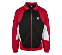 Starter Black Label Men's Track Jacket Oversize Training Jacket with Rubber Logo, Stand-Up Collar and Logo Zipper, Sizes S to XXL, Black/Cityred/White, L