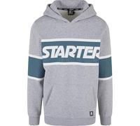 Starter Black Label Men's Starter Across Stripe Hoodie Heathergrey/Teal, L Hooded Sweatshirt, L
