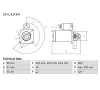 Starter BOSCH 0986021190