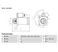 Starter Motor 0986011280 Bosch 183868 263356 310563 369554 571420 Quality