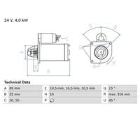 BOSCH 0 986 022 990 Starter motor