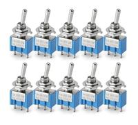Starter Button 10PCS Toggle Switches Mini 3Pin 6Pin ON-ON/ON-OFF-ON Ower Button Switch Car MTS-102 MTS-103 MTS-202 MTS-203 Car Push Button Switches(3Pin ON-OFF-ON)
