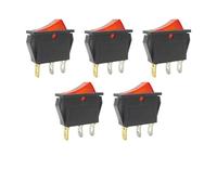 Starter Button 5/20/100PCS KCD3 With LED Rocker Switch ON OFF 3Pin Electrical Equipment Power Switch Buttons Home/industry 20A125VAC Car Push Button Switches(3P Red,100PCS)