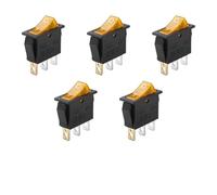 Starter Button 5/20/100PCS KCD3 With LED Rocker Switch ON OFF 3Pin Electrical Equipment Power Switch Buttons Home/industry 20A125VAC Car Push Button Switches(3P Yellow,100PCS)