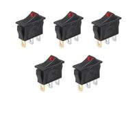 Starter Button 5/20/100PCS KCD3 With LED Rocker Switch ON OFF 3Pin Electrical Equipment Power Switch Buttons Home/industry 20A125VAC Car Push Button Switches(3P Red dot,100PCS)