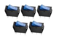 Starter Button 5/20/100PCS KCD3 With Rocker Switch ON OFF 3Pin Electrical Equipment Power Switch Buttons Home/industry 20A125VAC momentary power switch(3P Blue,5PCS)