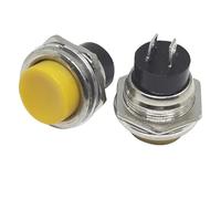 Starter Button 5/20pcs Momentary Push Button Switch 16mm Momentary Round Switches 2-Pin Switch DS-212 Electric Buttons Car Push Button Switches(Yellow,5pcs)