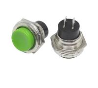 Starter Button 5/20pcs Momentary Push Button Switch 16mm Momentary Round Switches 2-Pin Switch DS-212 Electric Buttons Car Push Button Switches(Green,100pcs)
