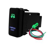 Starter Button Power Green Blue Button Switch Car LED Light Bar Compressor Aux On Off Fit For Toyota Tacoma FJ Cruiser Highlande Hilux Car Push Button Switches(Camping Light)