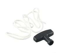 Starter Cord Rope With Pull Handle For Petrol Lawnmowers - 98 Cm Long, 4 Mm Diameter, White Polyester Plastic Replacement Line For Garden Con