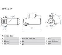 BOSCH 0986023570 Starter Fits Ford C-Max Focus Focus C-Max Galaxy Kuga Volvo C30